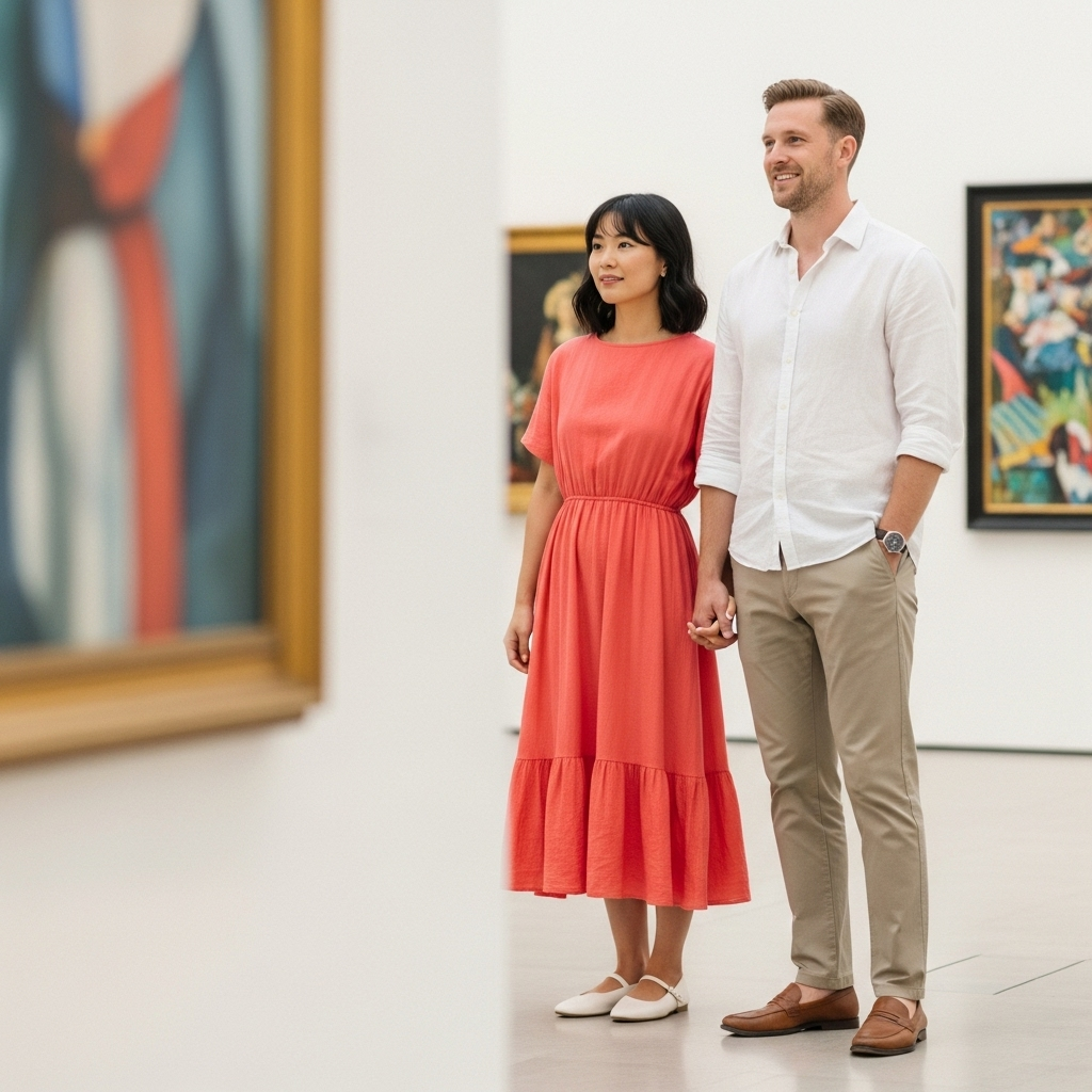 Idealne outfity na randkę w muzeum: sztuka stylu i wygody